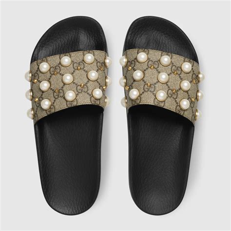 gucci pearl slides women|affordable gucci slides.